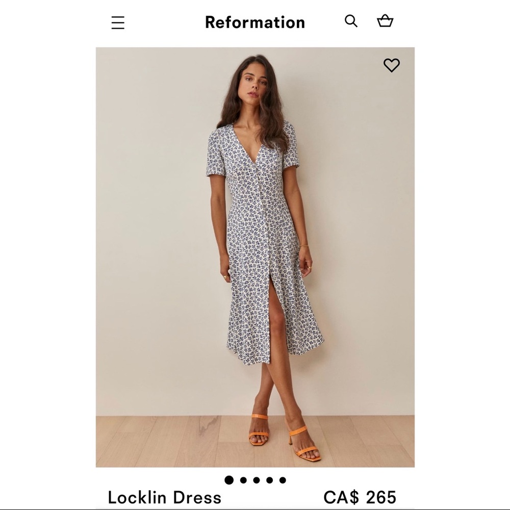 Reformation Locklin Dress in Bombay, size 2